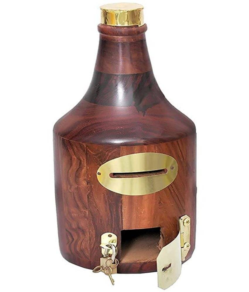     			ZIPPIWUD - Engineered Wood Brown Piggy Bank ( Pack of 1 )