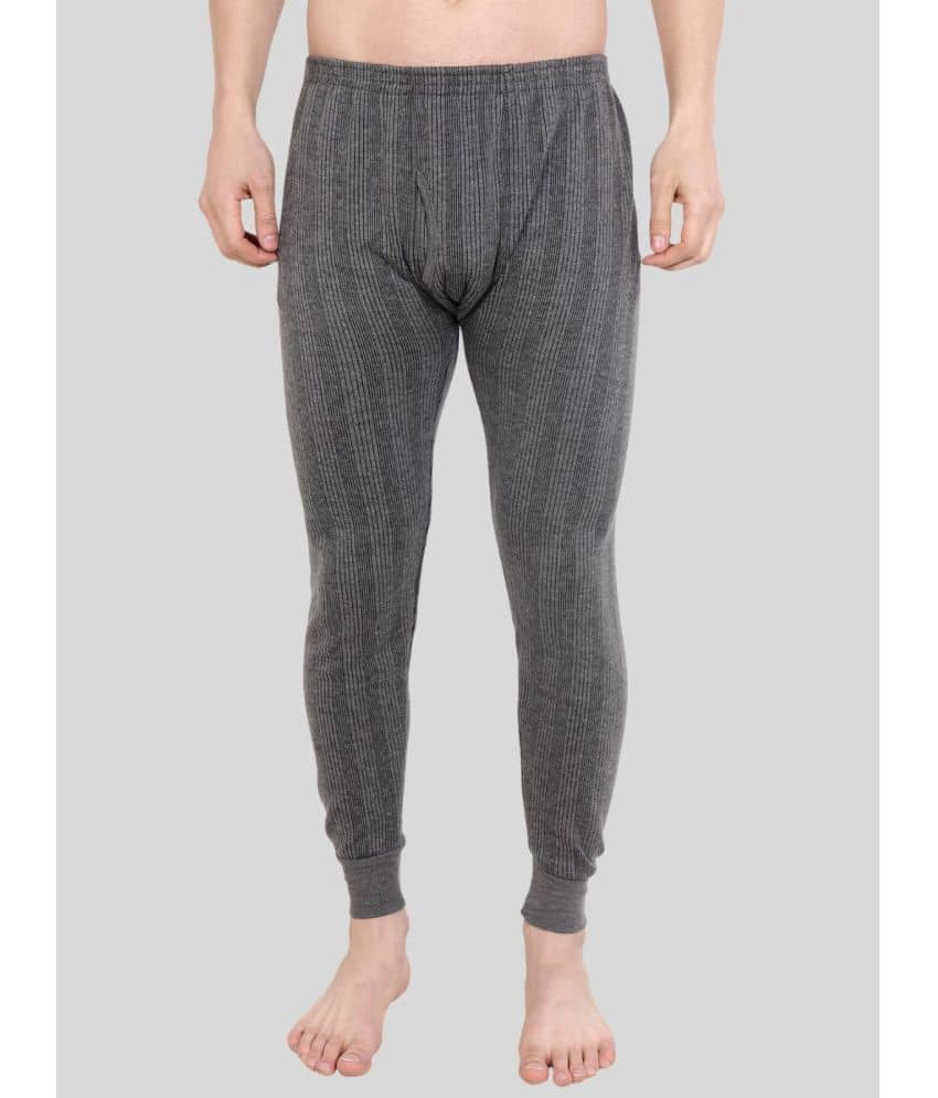 Zeffit Pack of 1 Cotton Thermal Bottoms For Men's ( Grey )