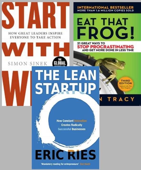     			Eat That Frog!: 21 Great Ways to Stop Procrastinating and Get More Done in Less Time+Start With Why +The Lean Startup
