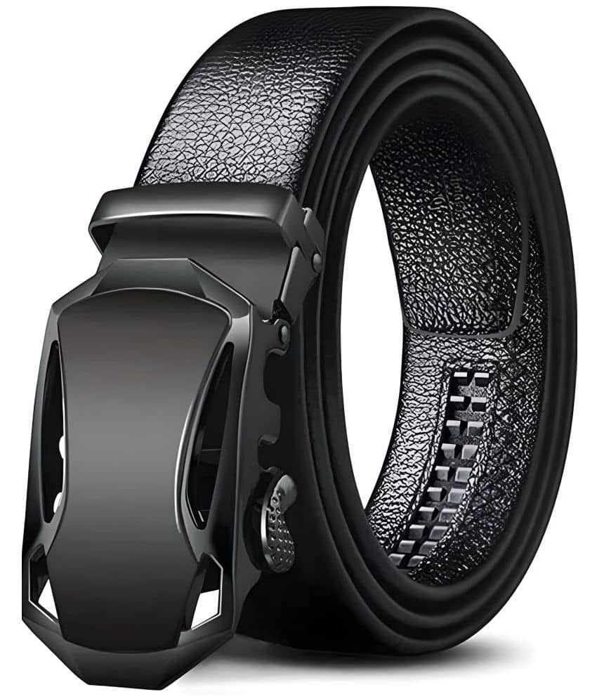 FITKNOT - Black Faux Leather Men's Casual Belt ( Pack of 1 )