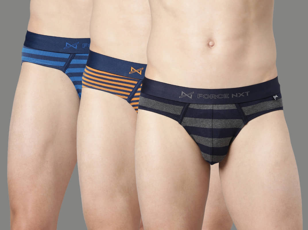 Force NXT Pack of 3 Cotton Briefs For Men's ( Multicolor )