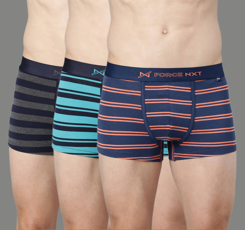 Force NXT Pack of 3 Cotton Trunks For Men's ( Multicolor )