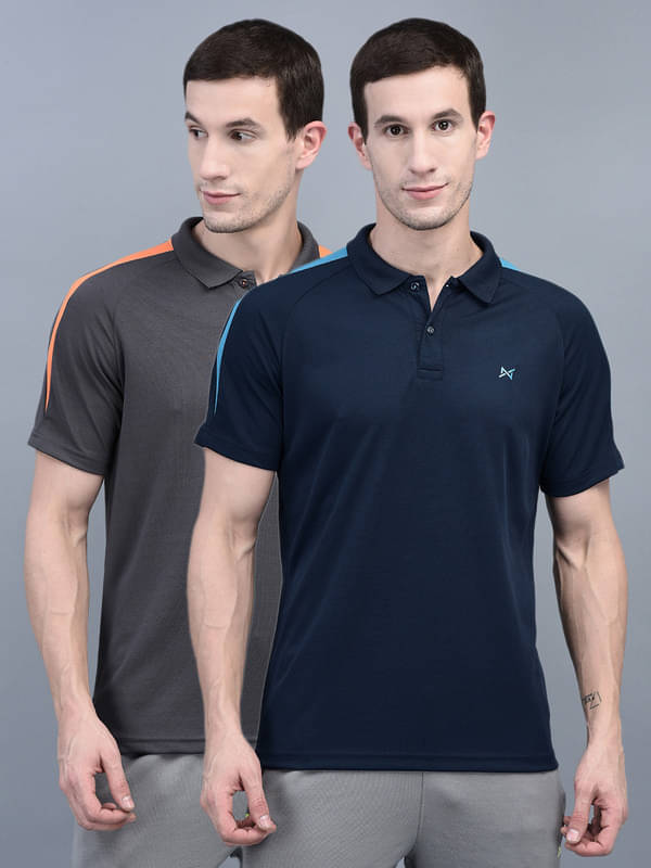     			Force NXT Pack of 2 Polyester Regular Fit Solid Half Sleeves Men's Polo T Shirt ( Multicolor )
