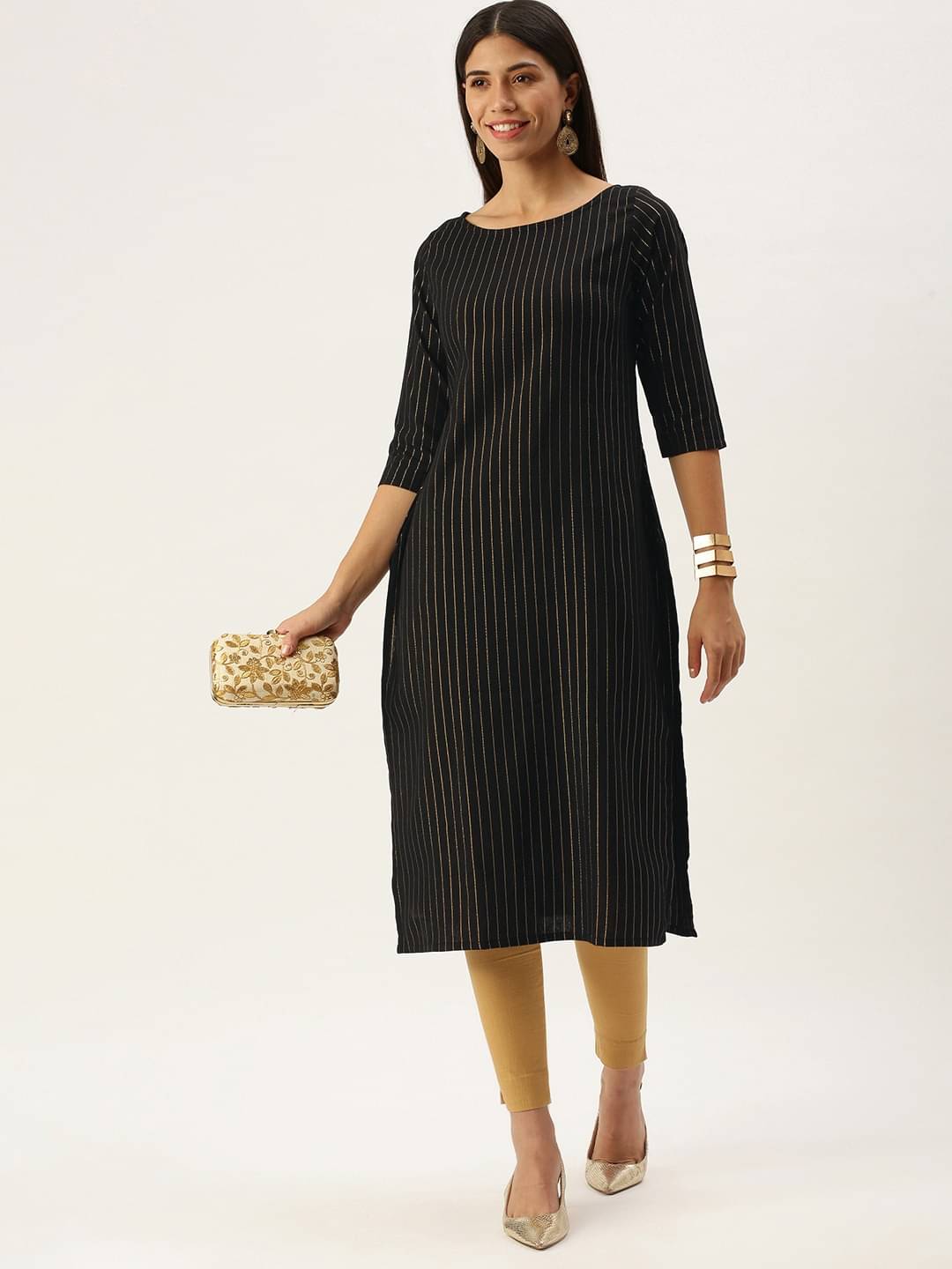 Hritika Cotton Blend Solid Straight Women's Kurti - Black ( Pack of 1 ) Hritika Cotton Blend Solid Straight Women's Kurti - Black ( Pack of 1 )