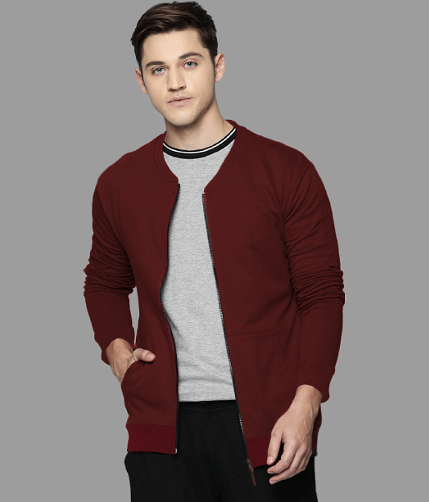 Leotude Fleece Men's Casual Jacket - Maroon ( Pack of 1 ) - Jackets & Coats | Buy online on ZillyBuy