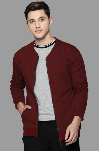 Leotude Fleece Men's Casual Jacket - Maroon ( Pack of 1 ) - Jackets & Coats | Buy online on ZillyBuy