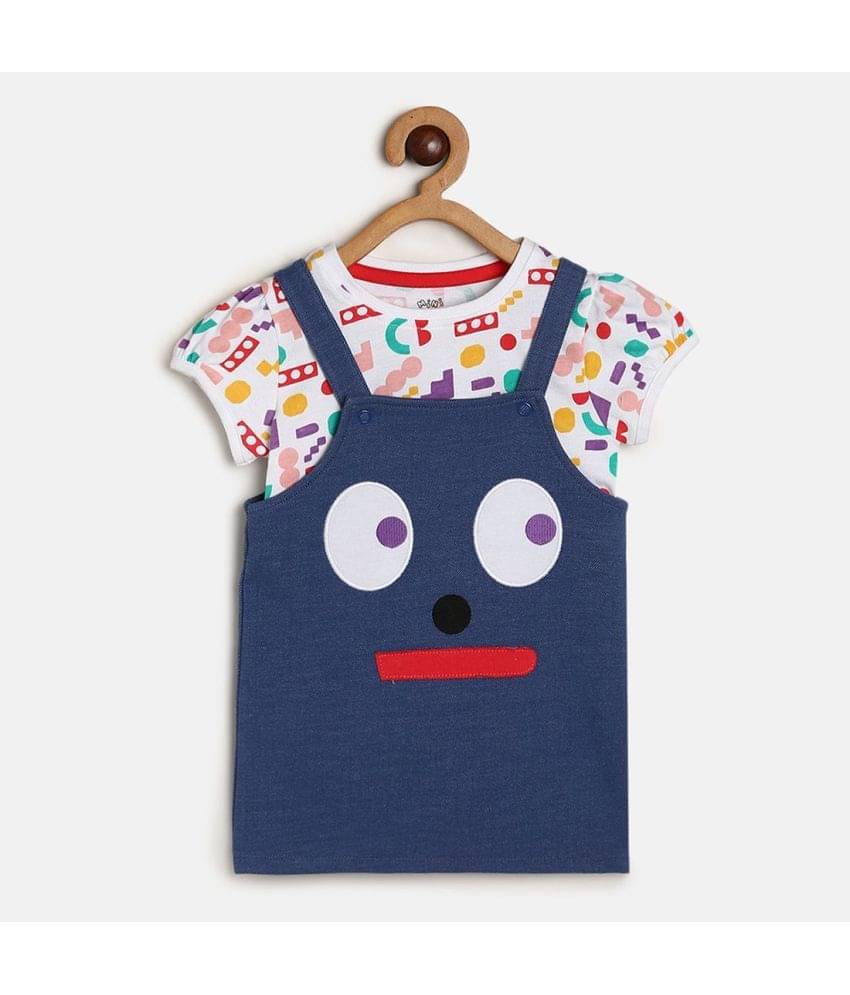     			MINI KLUB Pack of 1 Baby Girls Cotton Dungaree Sets ( Blue )