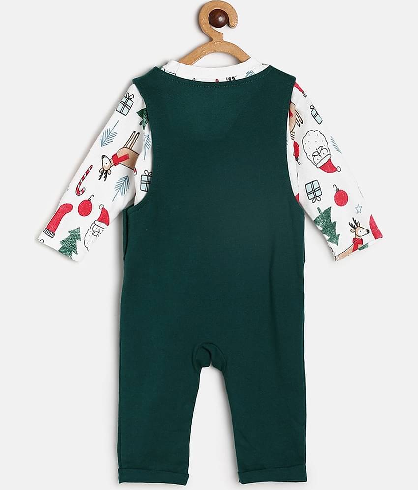 MINI KLUB Pack of 1 Baby Boys Cotton Dungaree Sets ( Green )