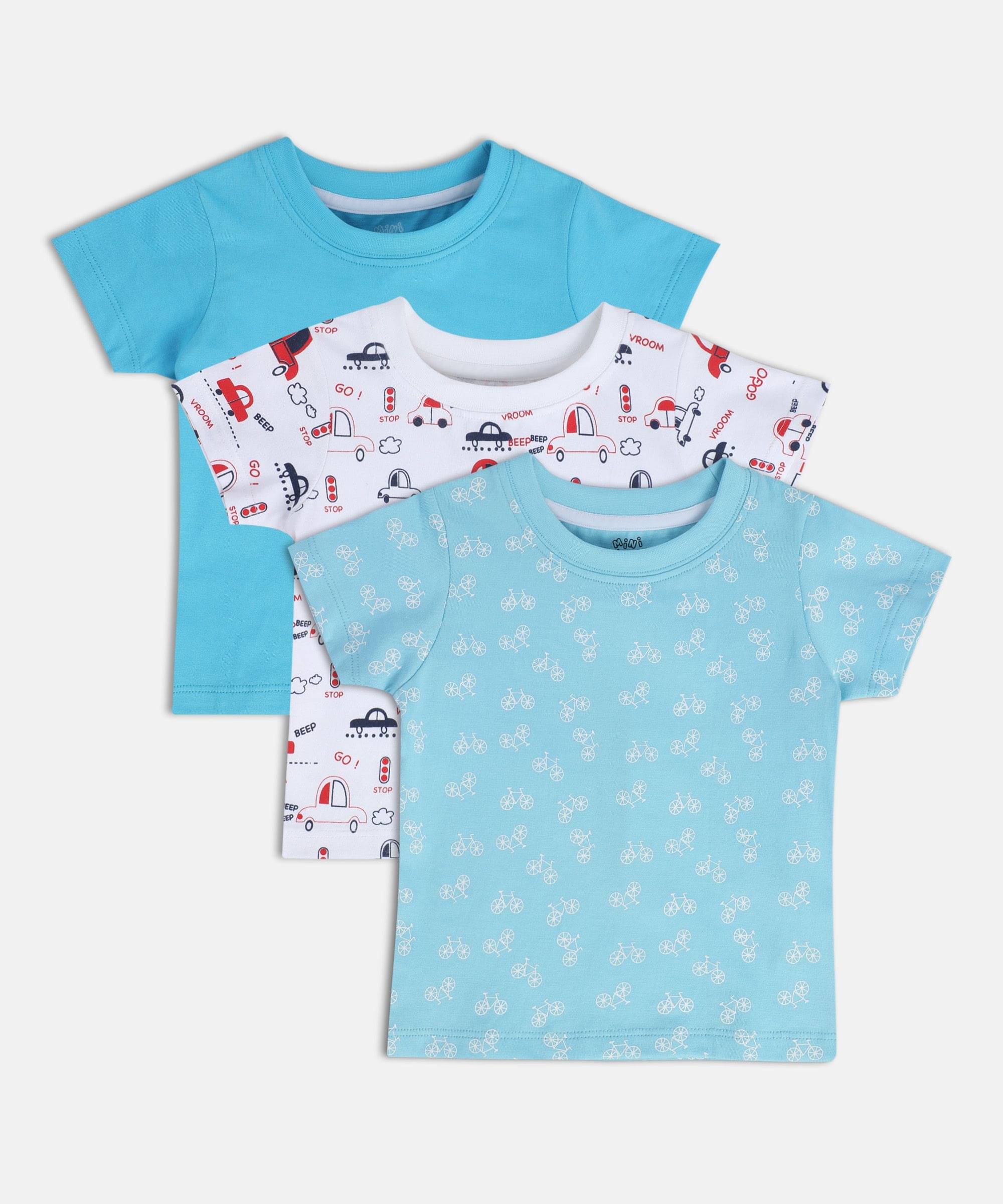     			MINI KLUB Pack of 3 Baby Boys Cotton Blend T-Shirt ( Multi )