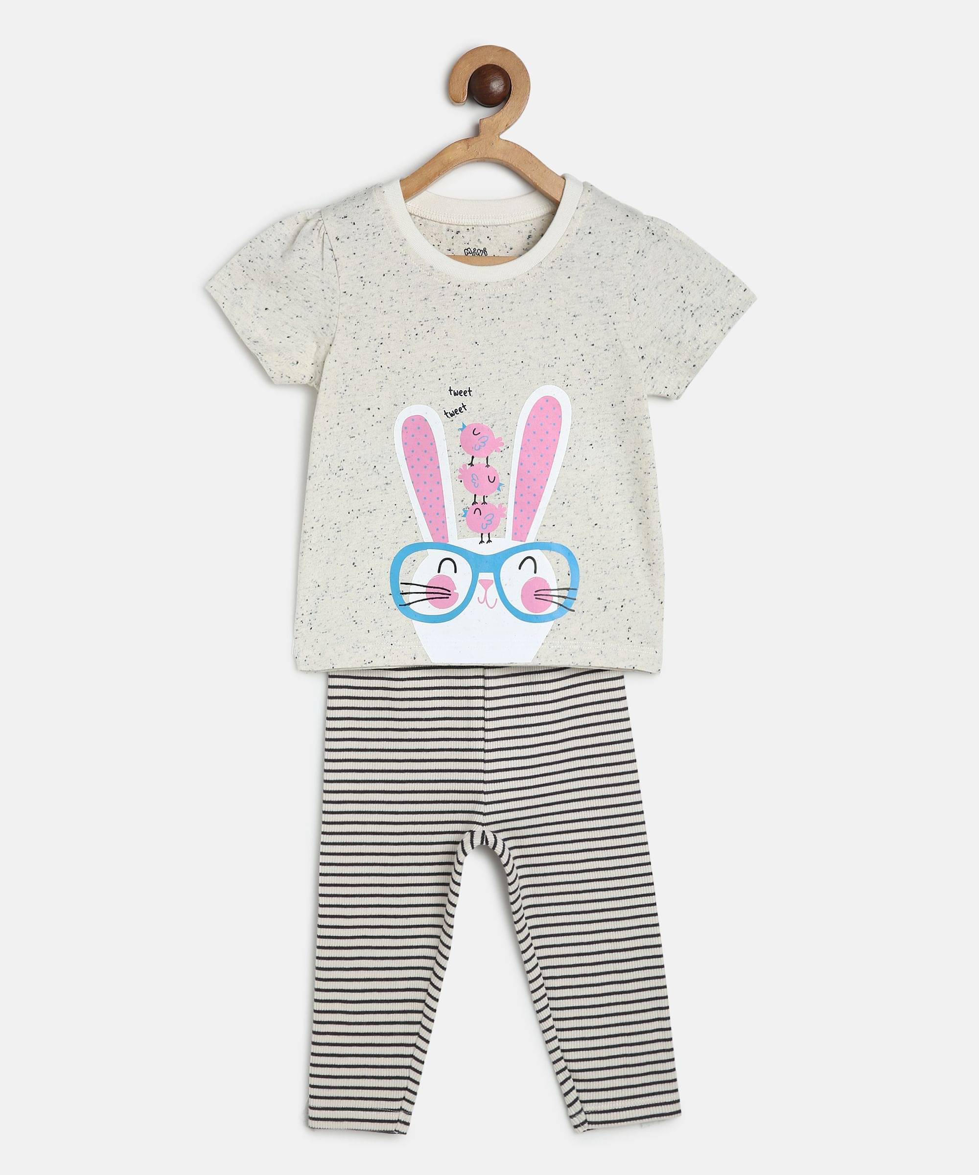 MINI KLUB Pack of 1 Baby Girls Cotton T-Shirt & Trouser ( Multi ) MINI KLUB Pack of 1 Baby Girls Cotton T-Shirt & Trouser ( Multi )
