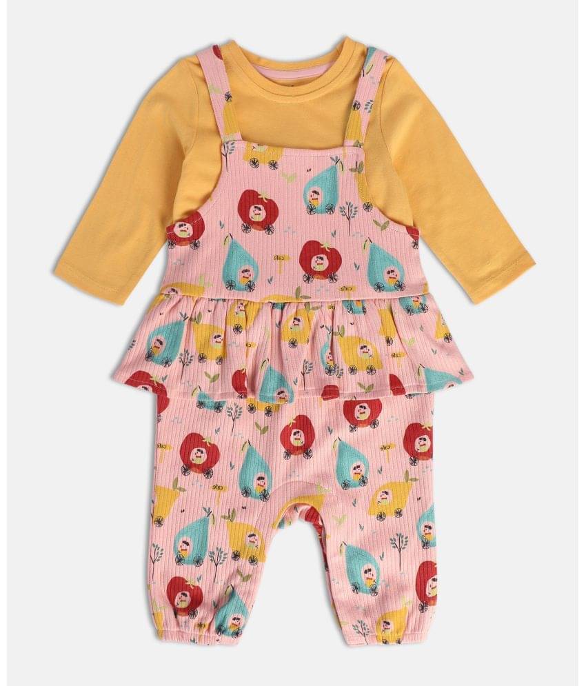     			MINI KLUB Pack of 1 Baby Girls Cotton Dungaree Sets ( Multi )