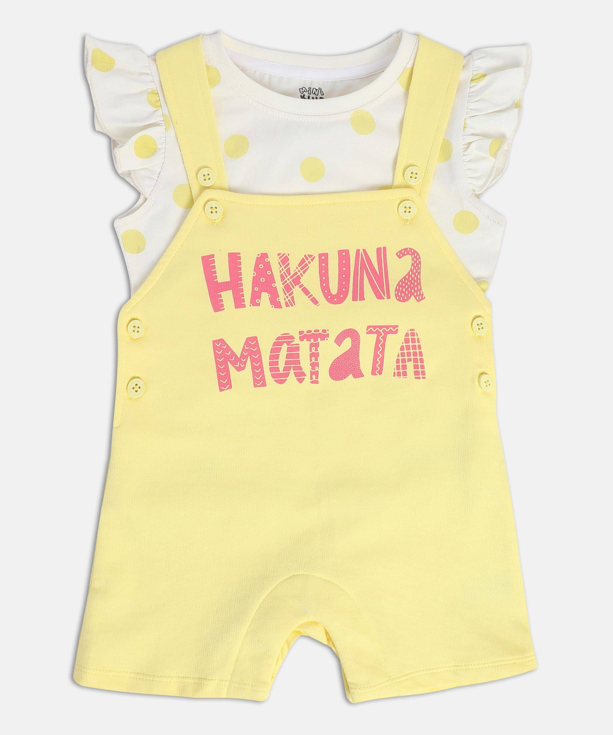     			MINI KLUB Pack of 1 Baby Girls Cotton Dungaree Sets ( Multi )