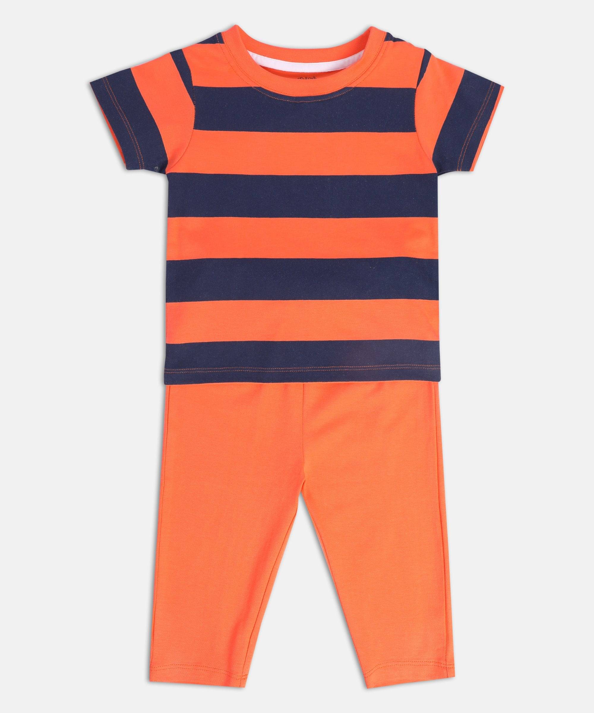     			MINI KLUB Pack of 1 Baby Boys Cotton T-Shirt & Trouser ( Orange )