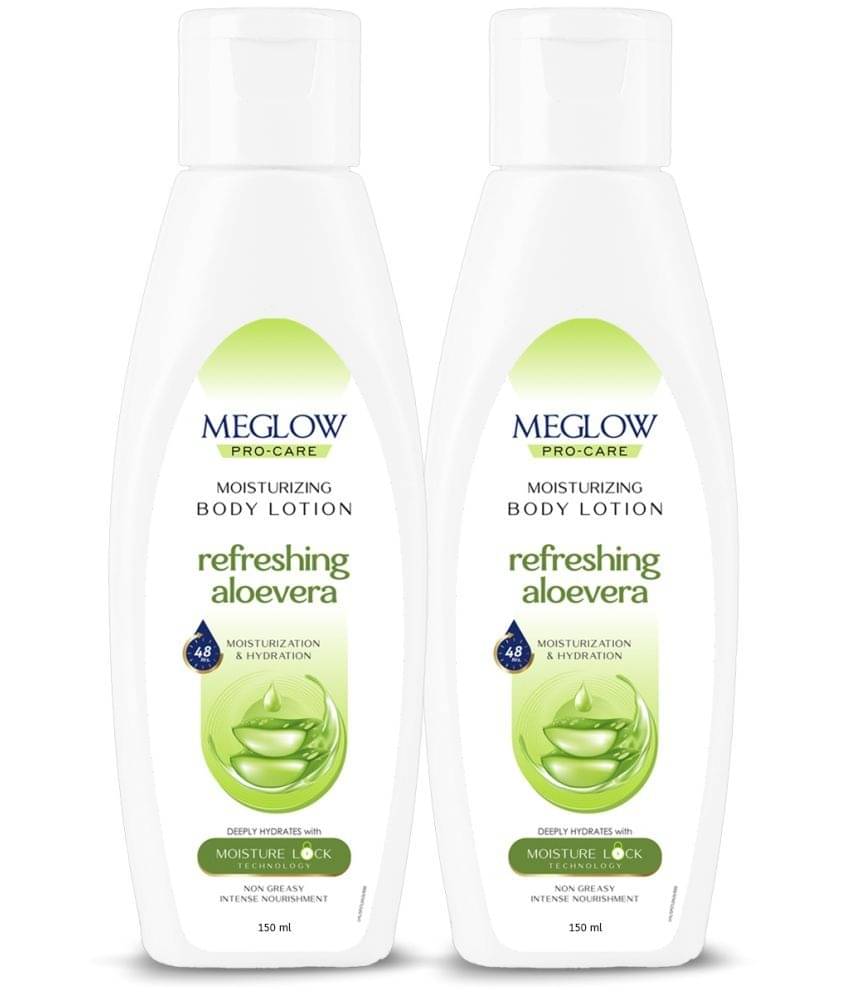     			Meglow ProCare Aloe Vera Body Lotion for Men & Women Refreshing & Hydrating (Pack of 2 x 150ml)
