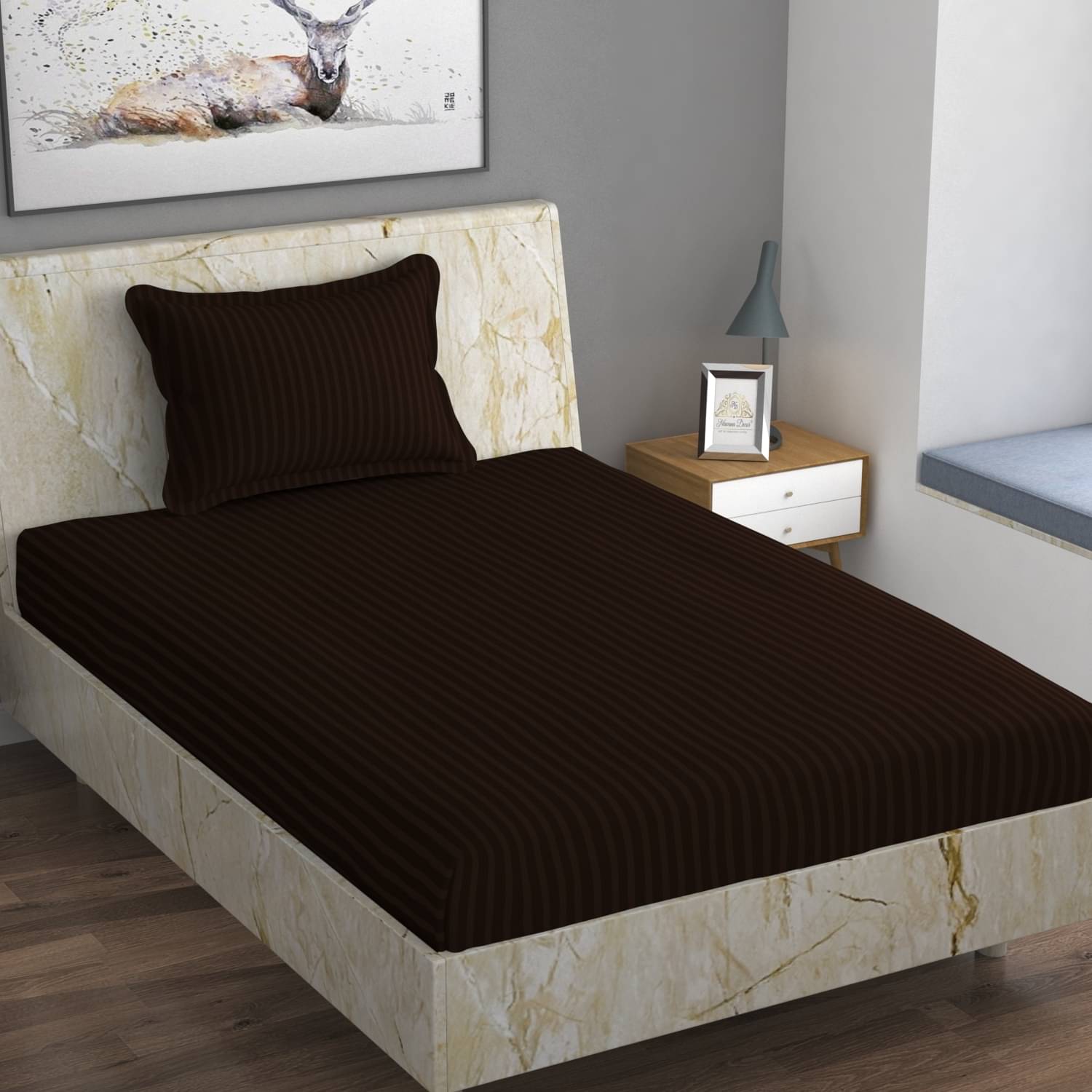 Nirwana Decor Microfiber Single Bedsheet ( Brown ) Nirwana Decor Microfiber Single Bedsheet ( Brown )