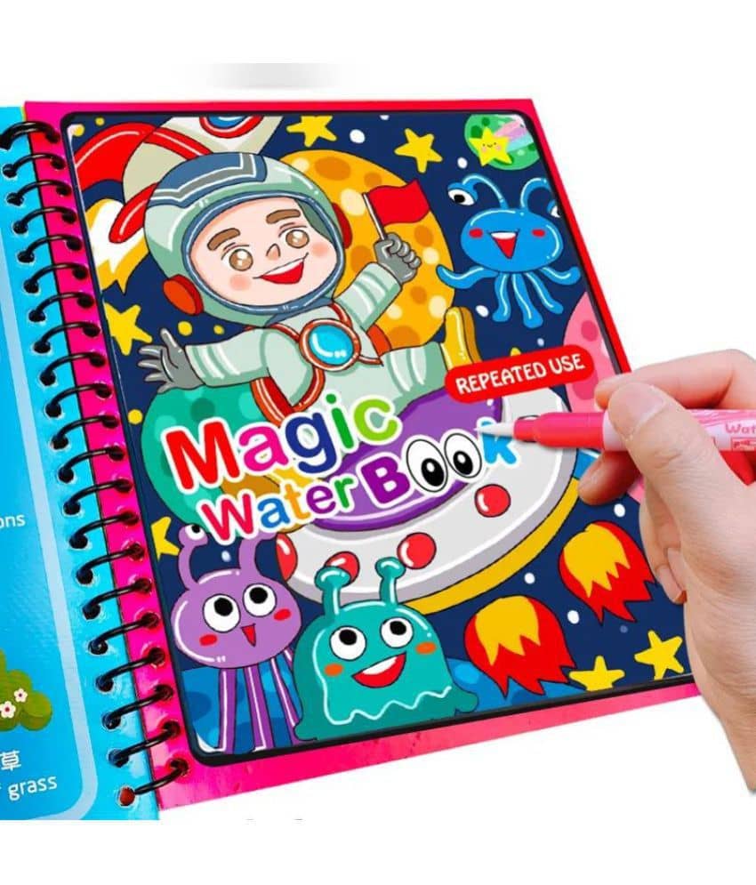 Pack Of 2 Magic Water Quick Dry Book Water Coloring Book Doodle with Magic Pen Painting Board - Stationery | Buy online on ZillyBuy