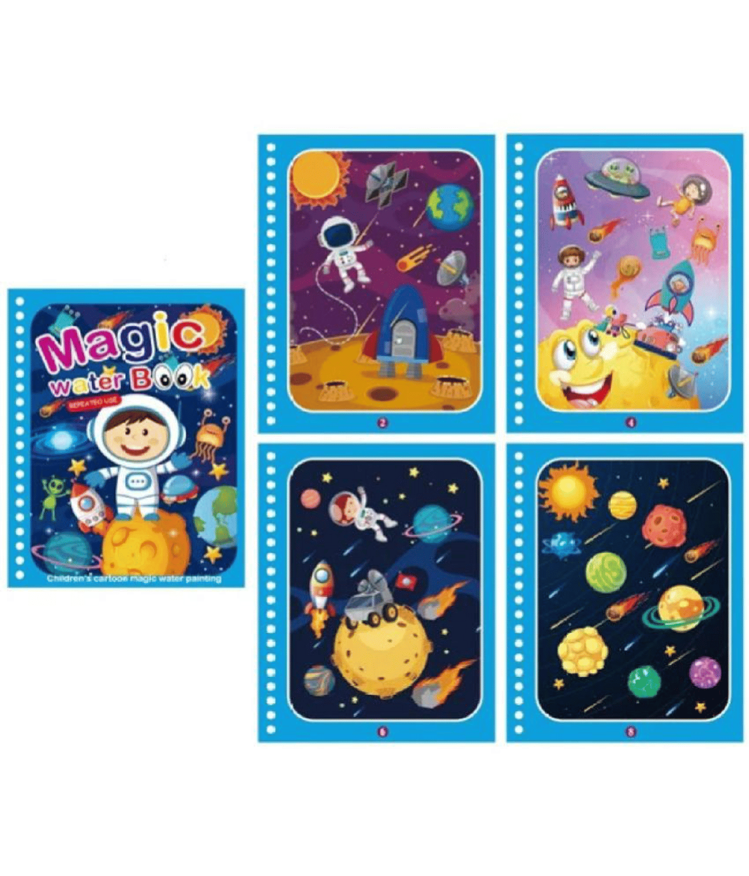 Pack Of 2 Magic Water Quick Dry Book Water Coloring Book Doodle with Magic Pen Painting Board - Stationery | Buy online on ZillyBuy