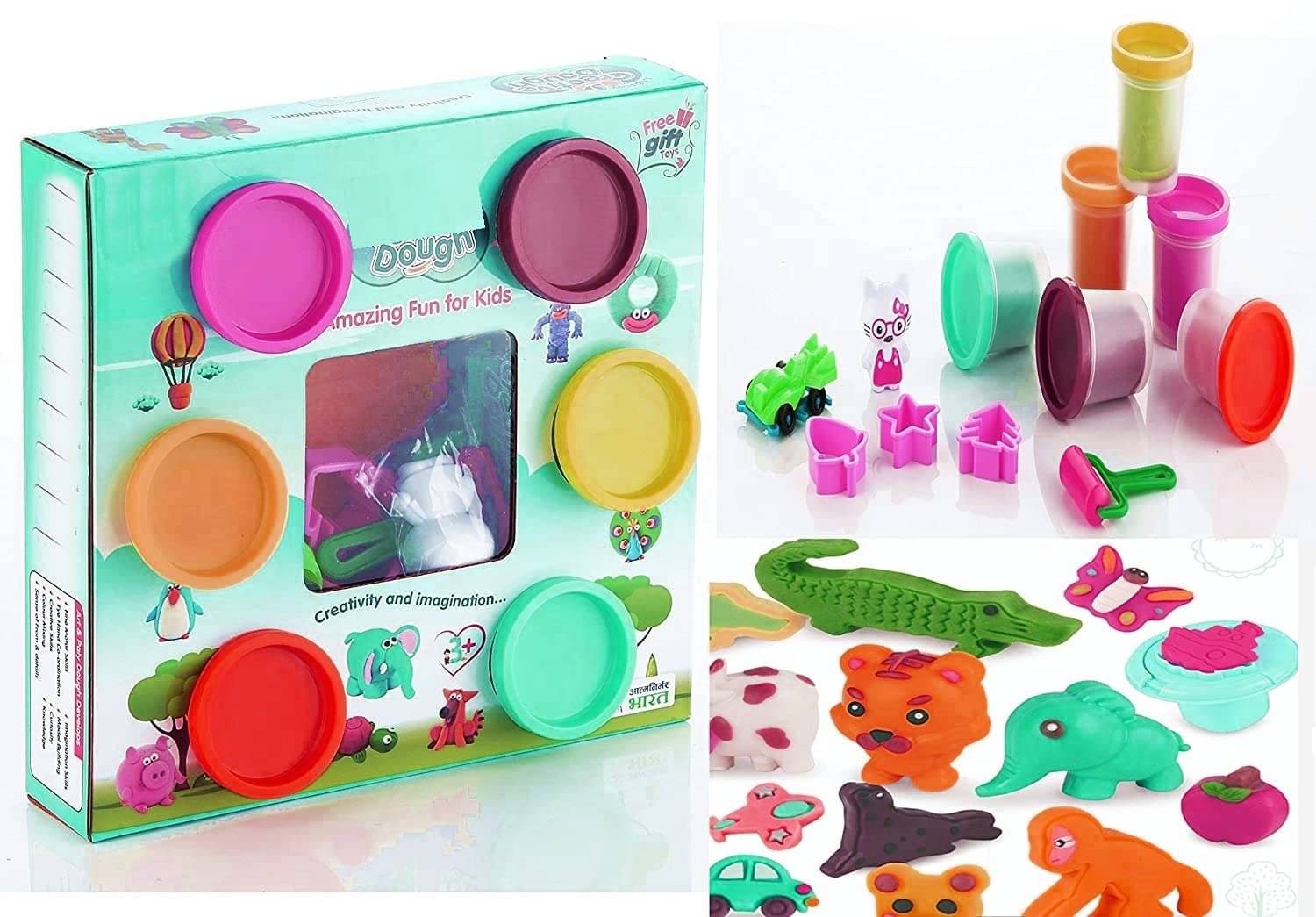 Play with Dough Fun with Dough Clay 5 Pcs Clay, Children Modeling-Reusable Clay 30Gms x 5 -Pack of 6 with Mold’s Play with Dough Fun with Dough Clay 5 Pcs Clay, Children Modeling-Reusable Clay 30Gms x 5 -Pack of 6 with Mold’s