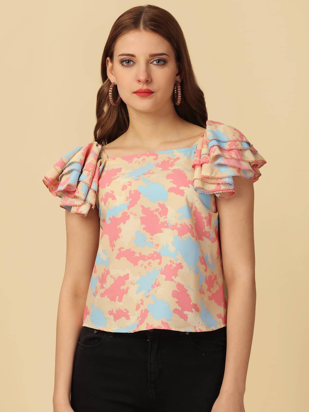Prettify Women's Crepe Regular Top ( Multi Color ) Prettify Women's Crepe Regular Top ( Multi Color )