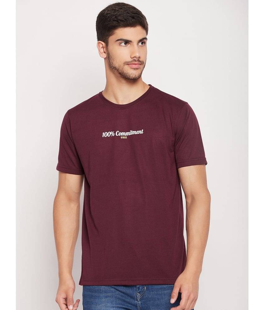     			UBX Pack of 1 Cotton Regular Fit Men's T-Shirt ( Maroon )