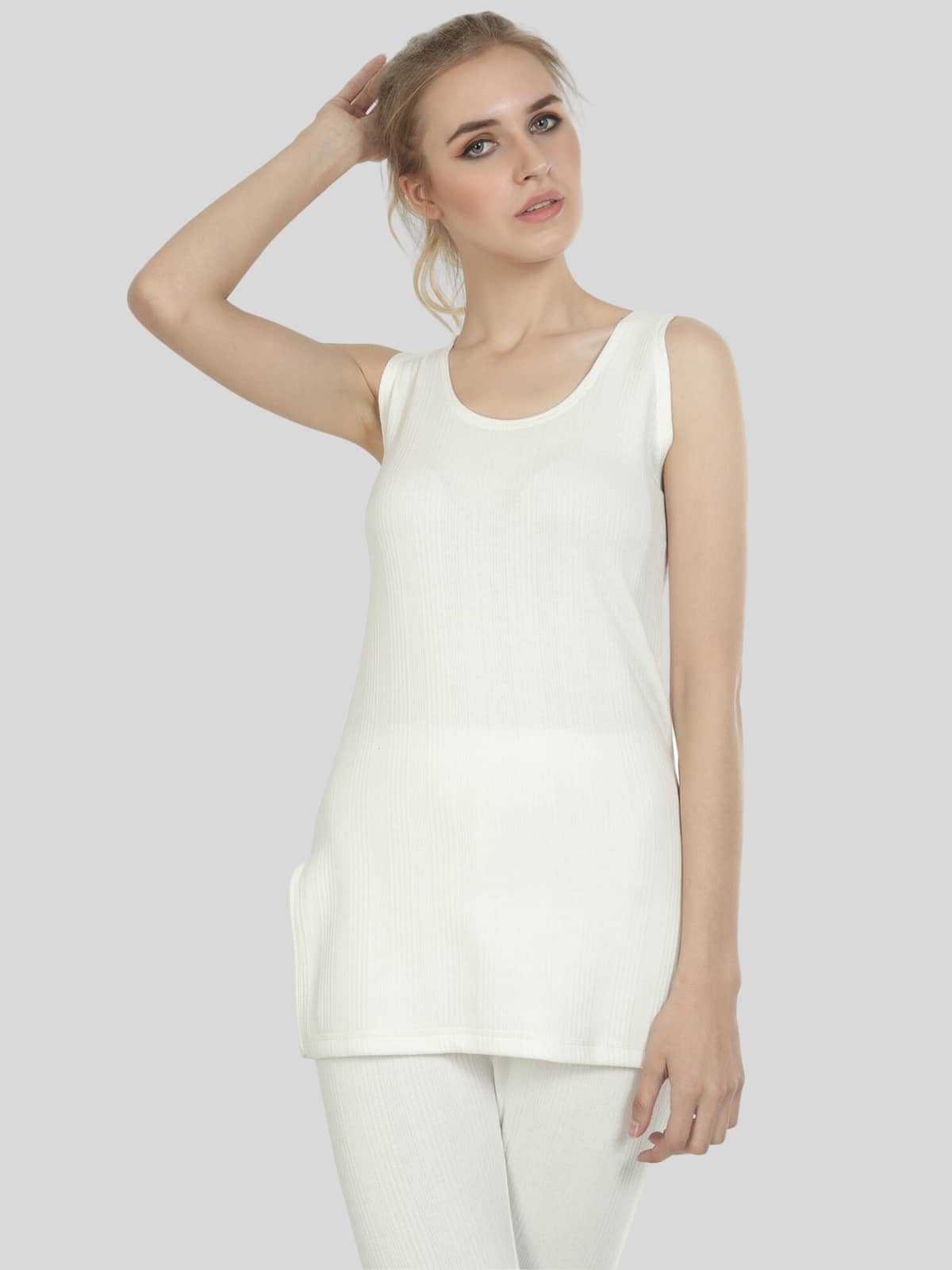 Zeffit Cotton Blend Thermal Tops - White Pack of 1