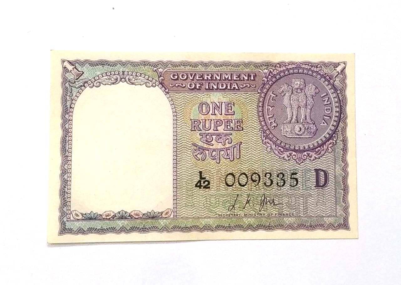    			1 Rupees Year 1957 Sign By L.K. Jha Condition as Per Image