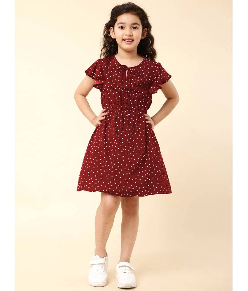     			A.T.U.N. Polyester Frock For Girls ( Pack of 1 , Maroon )