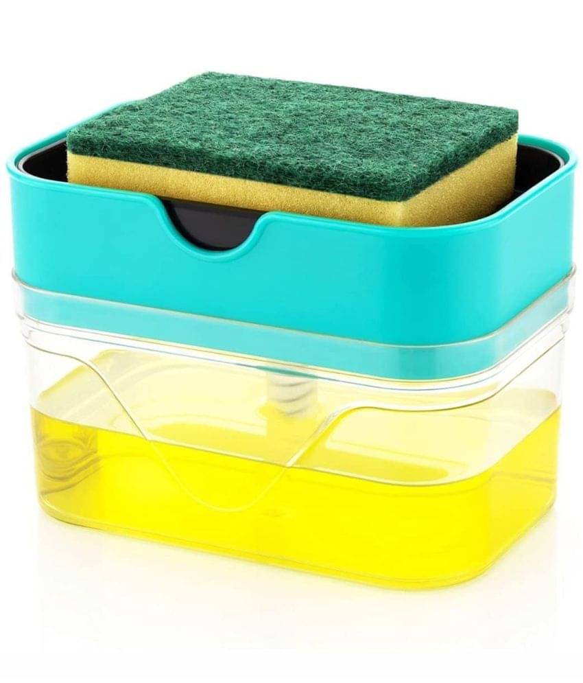 Analog Kitchenware Multicolor Virgin Plastic 2 In 1 Kitchen Soap Dispenser And Sponge Holder ( Set of 1 ) Analog Kitchenware Multicolor Virgin Plastic 2 In 1 Kitchen Soap Dispenser And Sponge Holder ( Set of 1 )