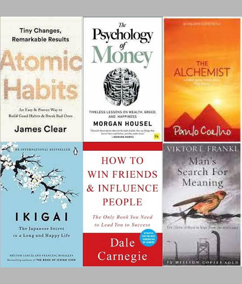 Atomic Habits + Psychology of Money + Ikigai + How To Win Friends Influence People + The Alchemist + Man's Search For Meaning - Stationery | Buy online on ZillyBuy