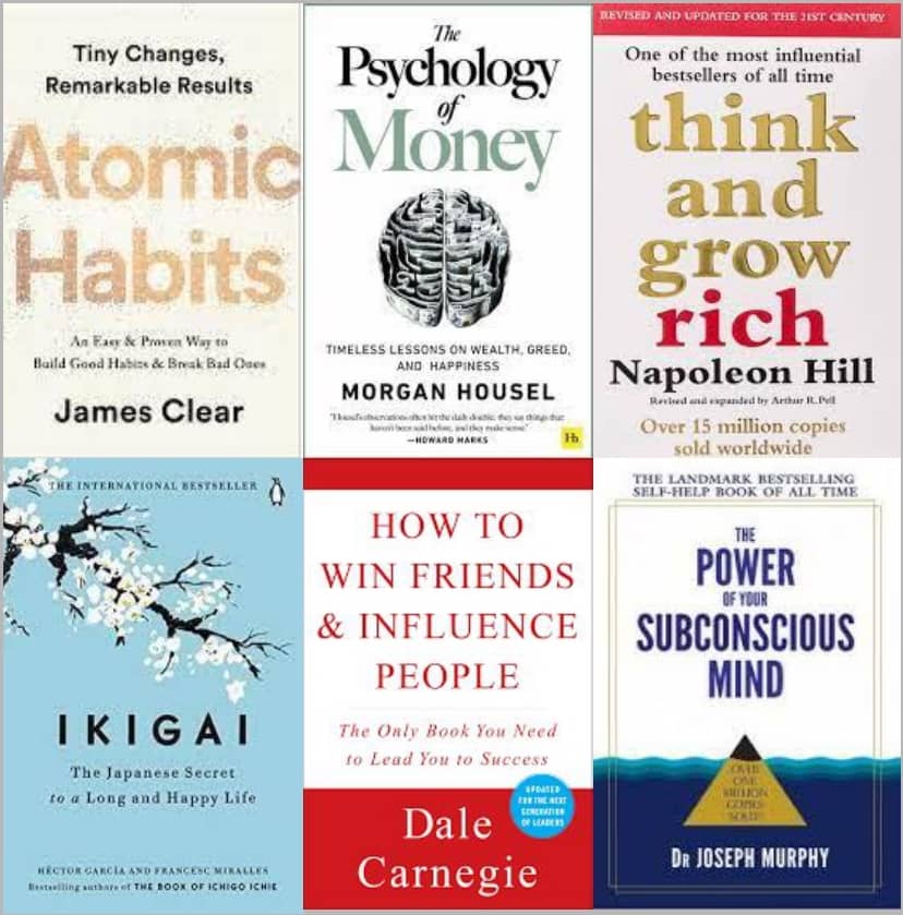 Atomic Habits + Psychology of Money + Ikigai + How To  Win Friends Influence People  + Think  And Grow Rich + The Power of Your Subconscious Mind - Stationery | Buy online on ZillyBuy