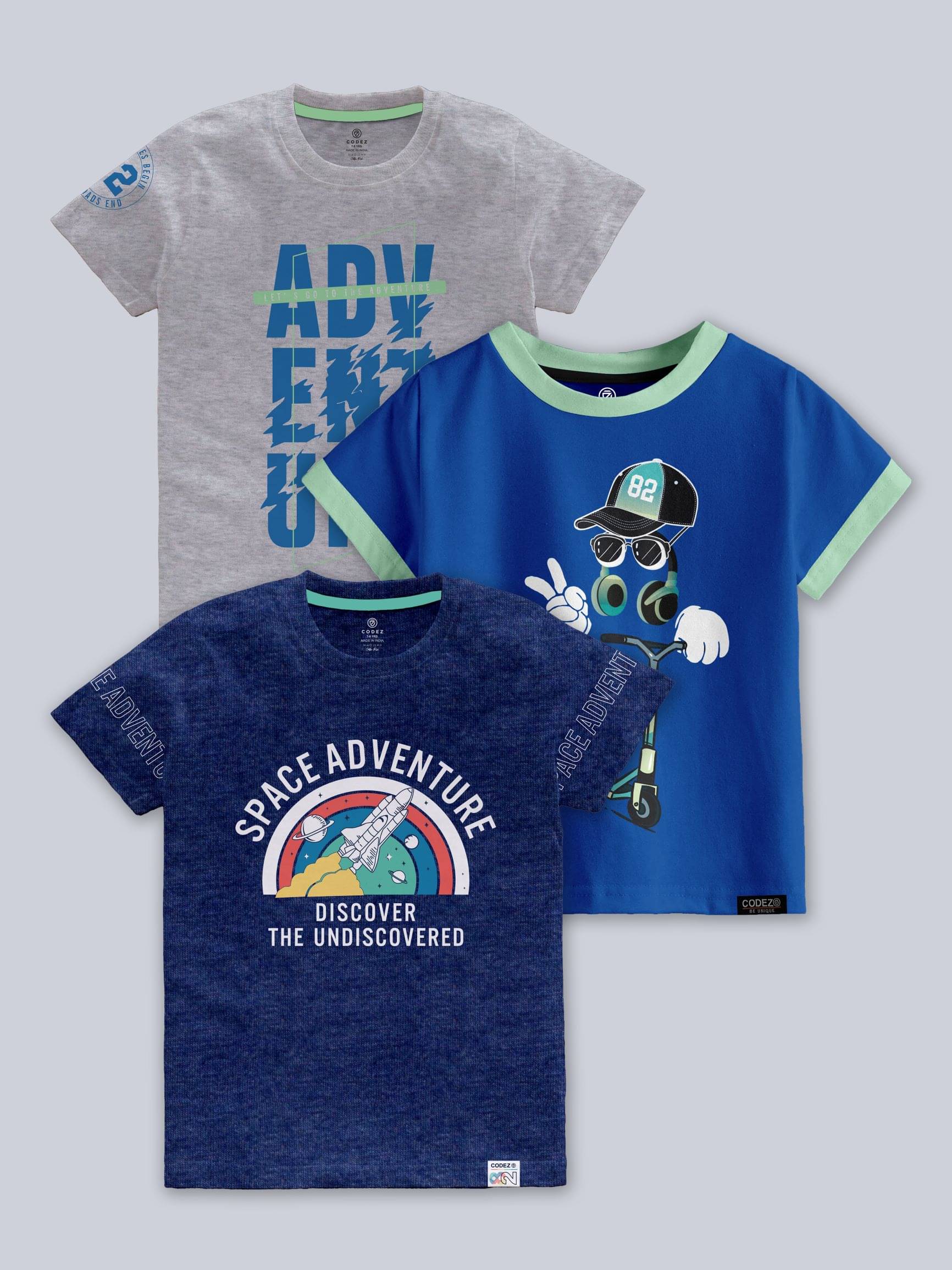     			CODEZ Pack of 1 Boys Cotton Blend T-Shirt ( Multi Color )