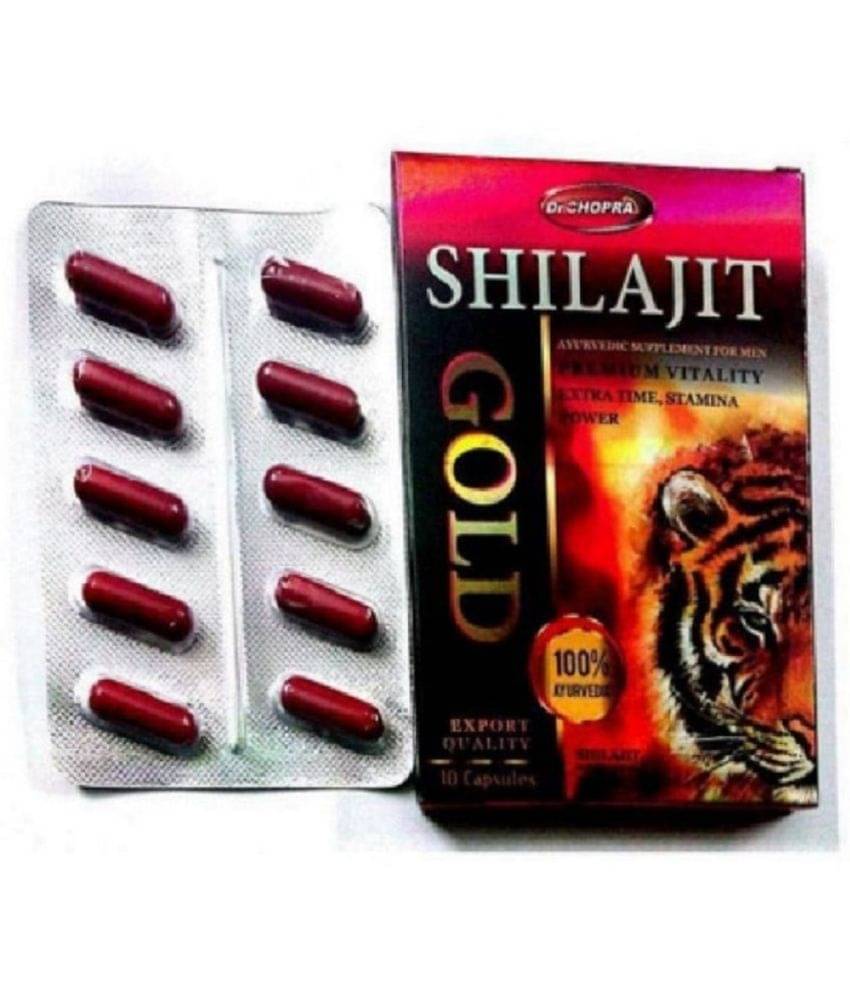 Dr Chopra Shilajit Gold (100% Ayurvedic) Capsule 10 no.s (Pack Of2) Dr Chopra Shilajit Gold (100% Ayurvedic) Capsule 10 no.s (Pack Of2)