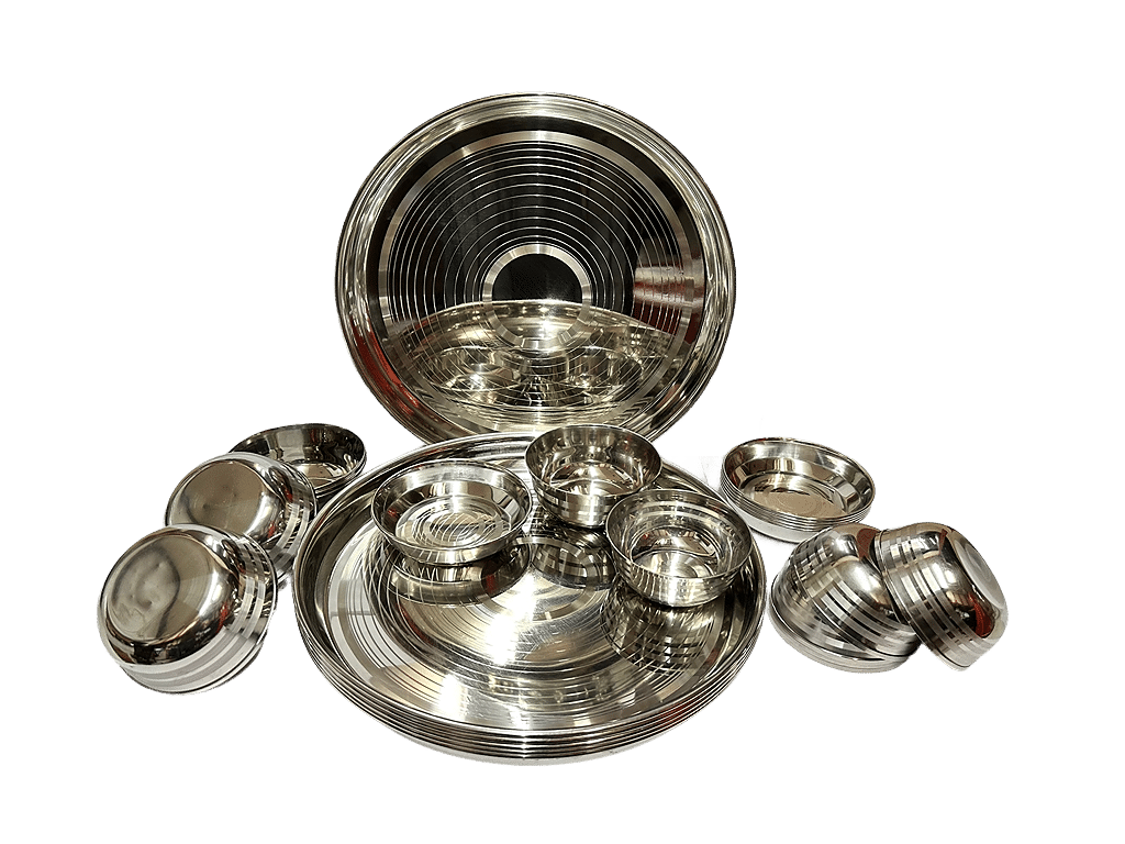 Dynore 24 Pcs Dinner Set Printed Stainless Steel Dinner Set ( Pack of 24 ) Silver Dynore 24 Pcs Dinner Set Printed Stainless Steel Dinner Set ( Pack of 24 ) Silver