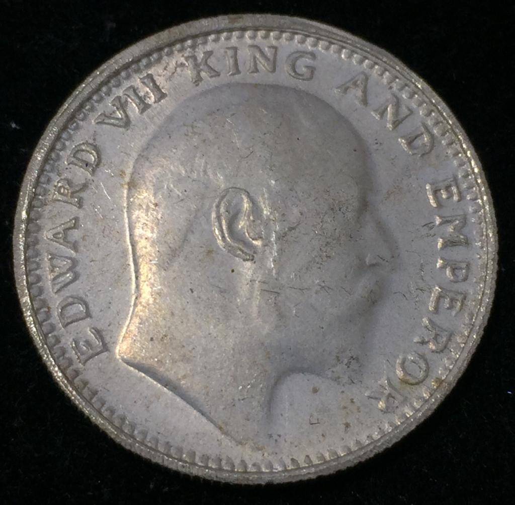 Edward 1905 British India Half Rupees Coin Edward 1905 British India Half Rupees Coin