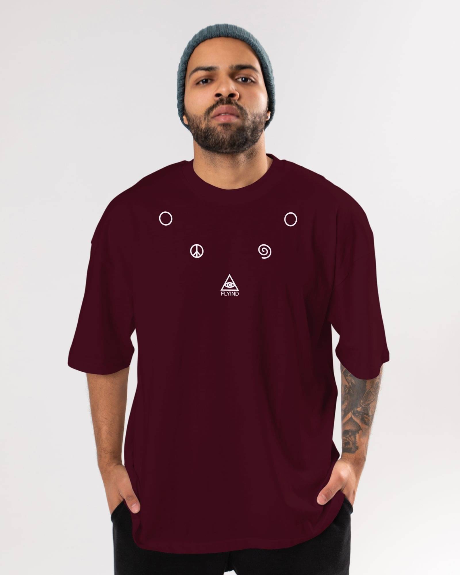 FLYIND VOGUE OUTFIT Men Cotton Oversized Fit Printed T-Shirt ( Maroon ) FLYIND VOGUE OUTFIT Men Cotton Oversized Fit Printed T-Shirt ( Maroon )