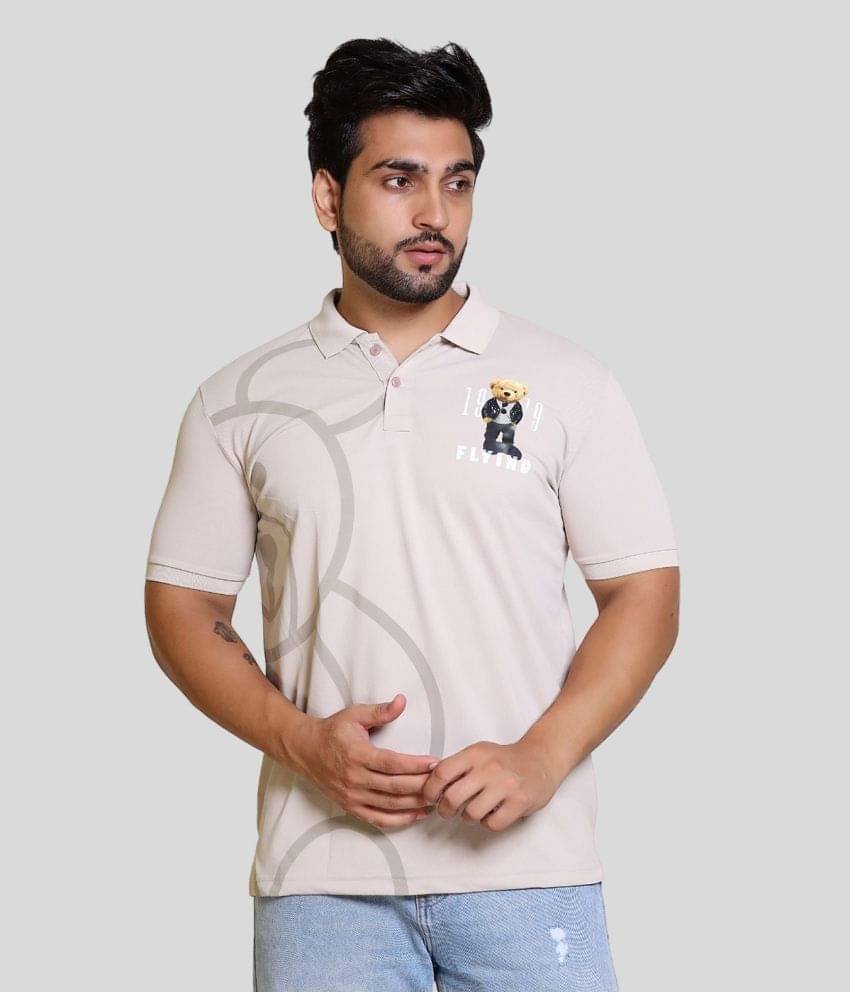    			FLYIND VOGUE OUTFIT Men Cotton Regular Fit Printed Polo T Shirt ( Cream White )