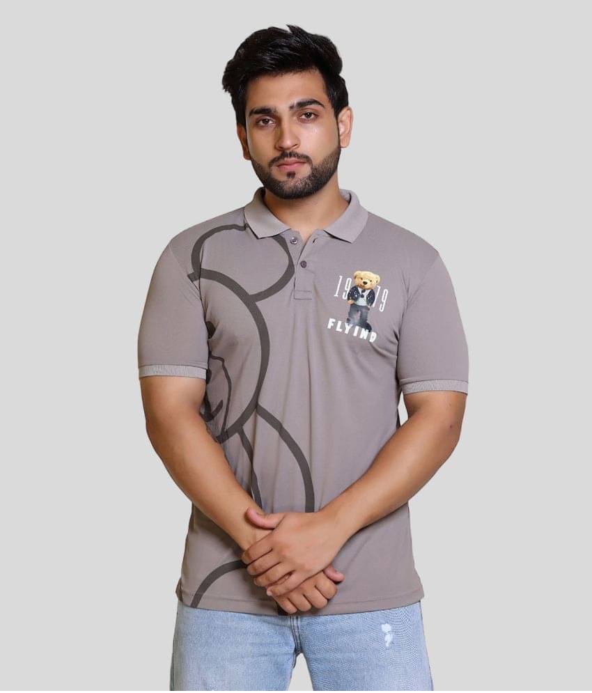     			FLYIND VOGUE OUTFIT Men Cotton Regular Fit Printed Polo T Shirt ( Grey )