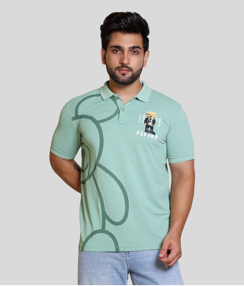     			FLYIND VOGUE OUTFIT Men Cotton Regular Fit Printed Polo T Shirt ( Green )