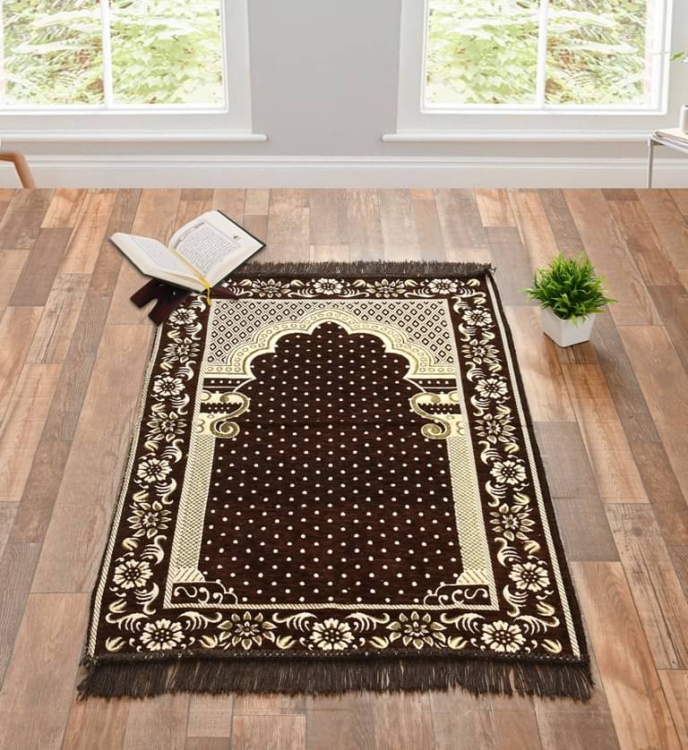 FURNISHING HUT Brown Single Regular Velvet Prayer Mat ( 106 X 68 cm ) FURNISHING HUT Brown Single Regular Velvet Prayer Mat ( 106 X 68 cm )