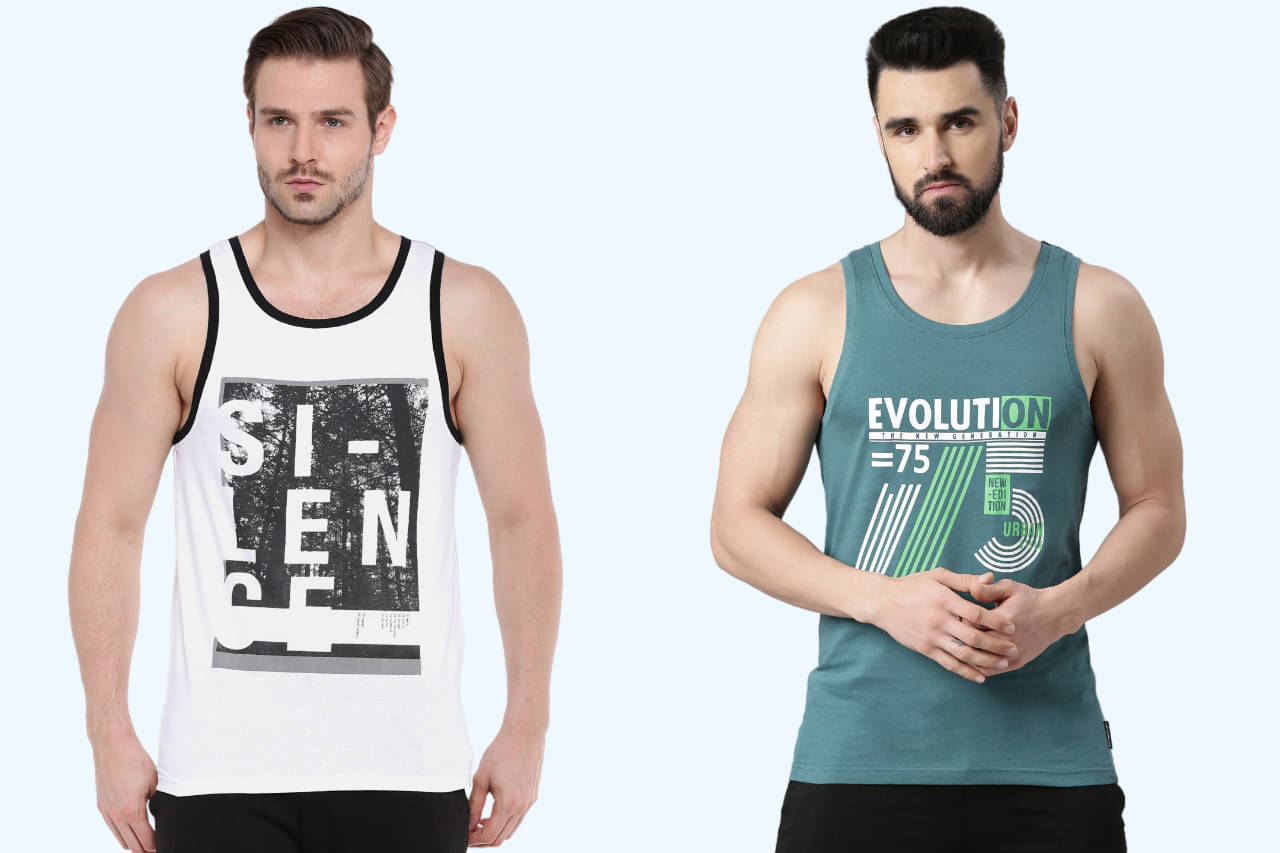     			Force NXT Pack of 2 Cotton Sleeveless vest For Men ( Multi )