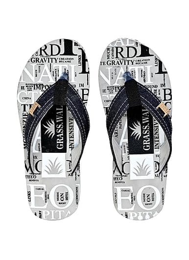 GRASS WALK Black Men's Thong Flip Flop