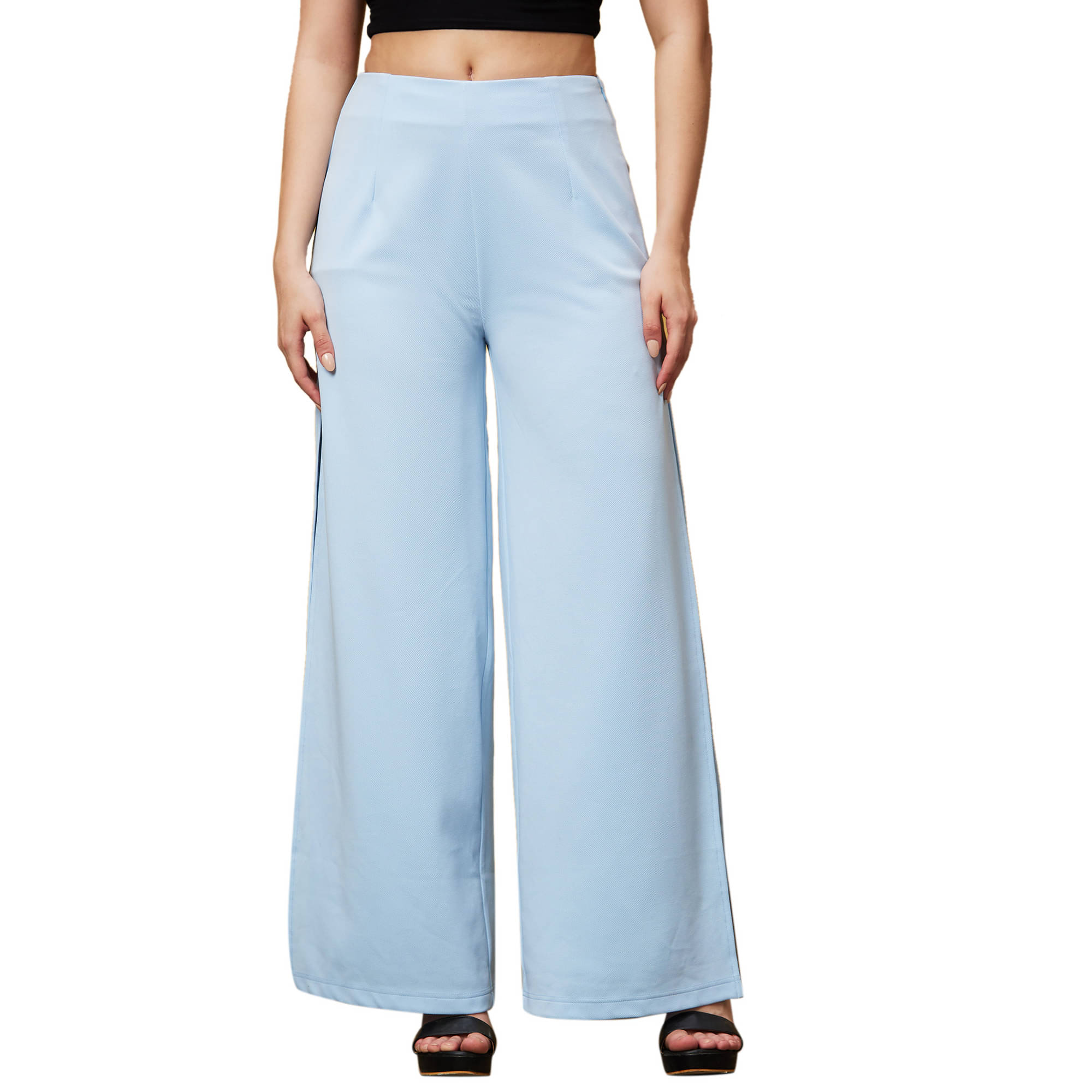     			Globus - Blue Cotton Loose Women's Slit Pants ( Pack of 1 )