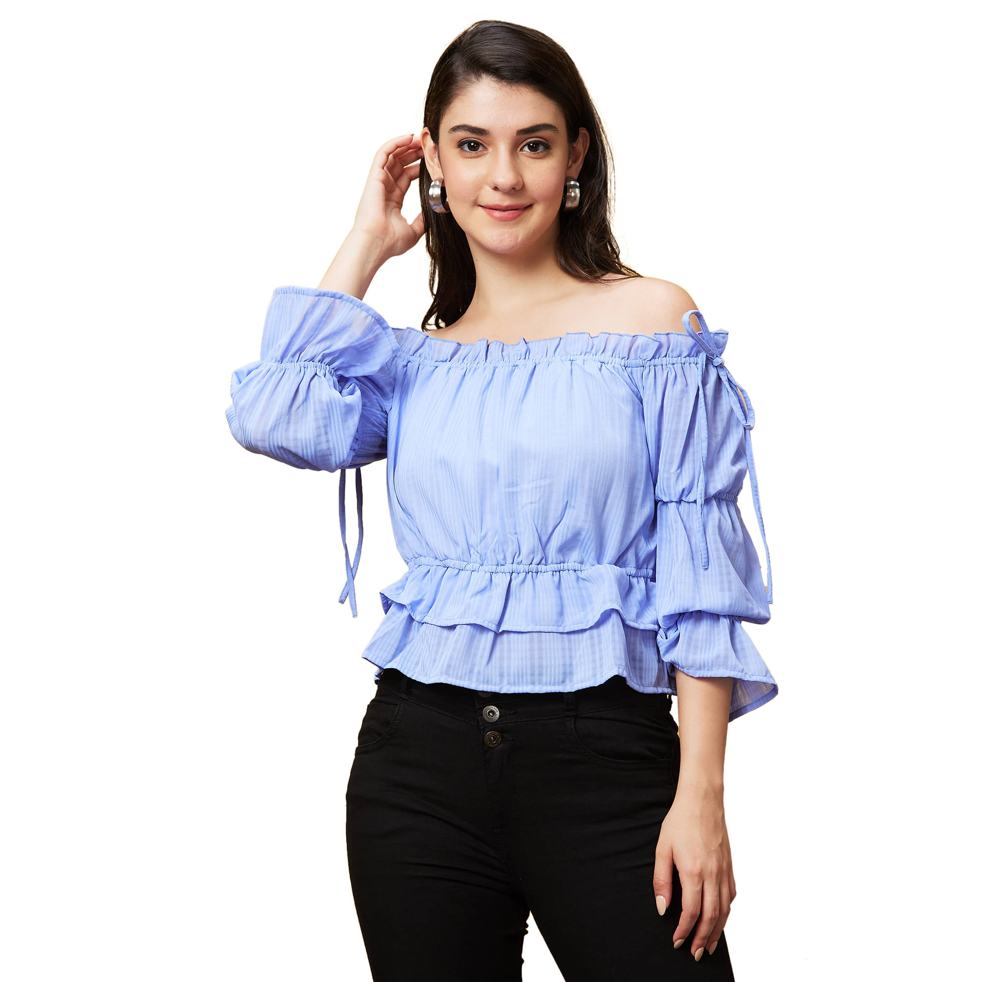     			Globus Blue Polyester Women's Regular Top ( Pack of 1 )