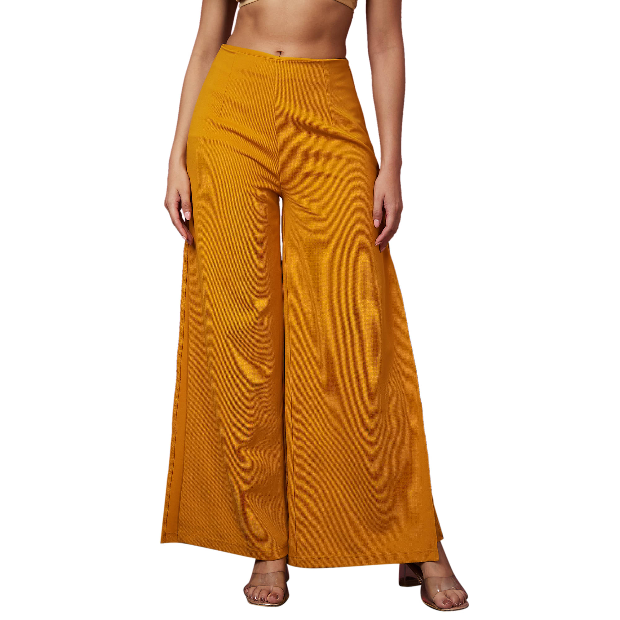     			Globus - Mustard Cotton Loose Women's Slit Pants ( Pack of 1 )