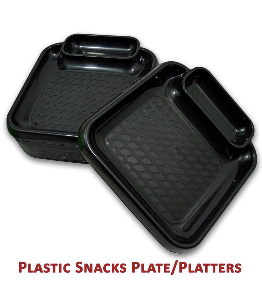 Inpro 12 Pcs Plastic Black Quarter Plate