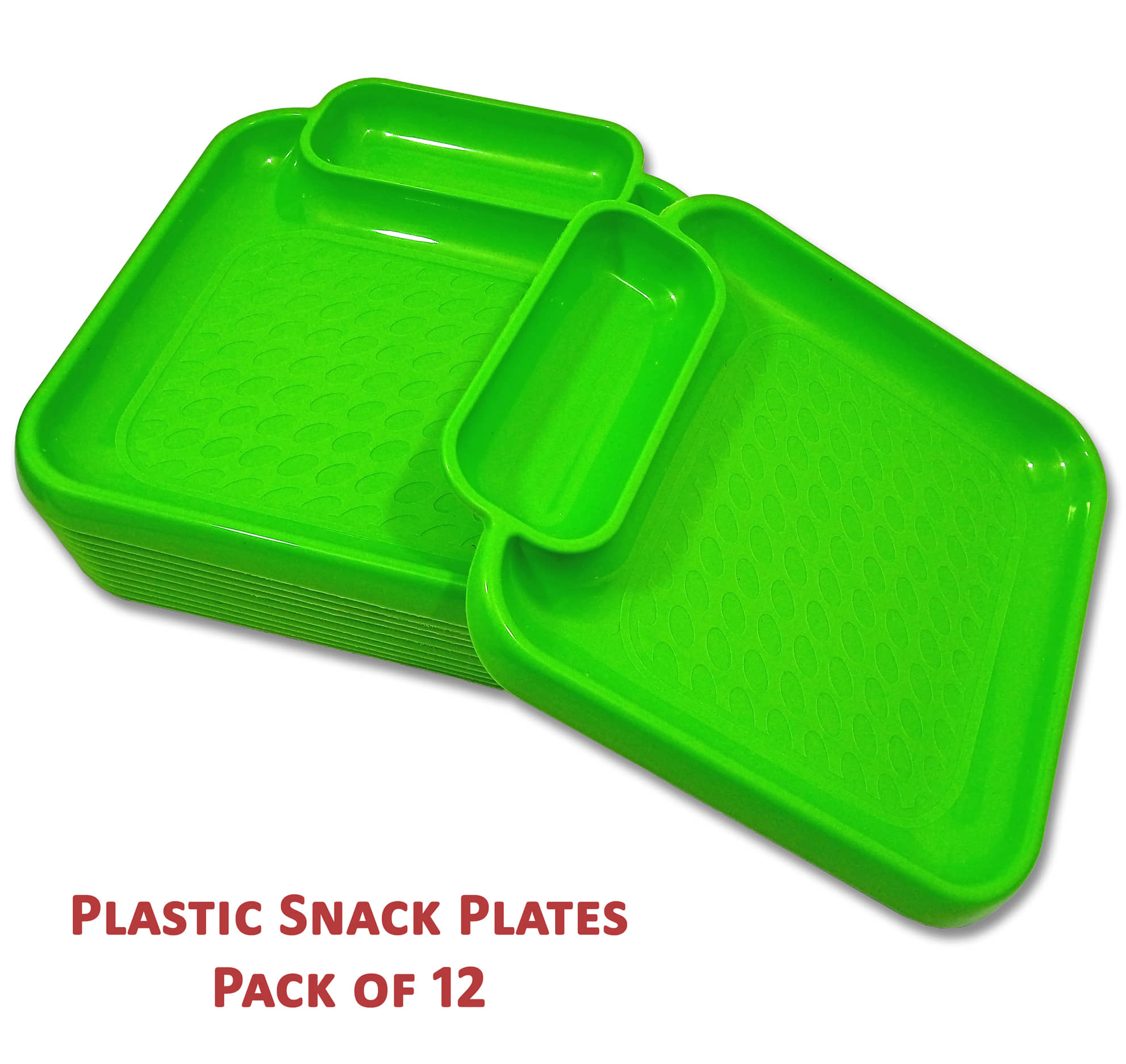 Inpro 12 Pcs Plastic Light Green Quarter Plate