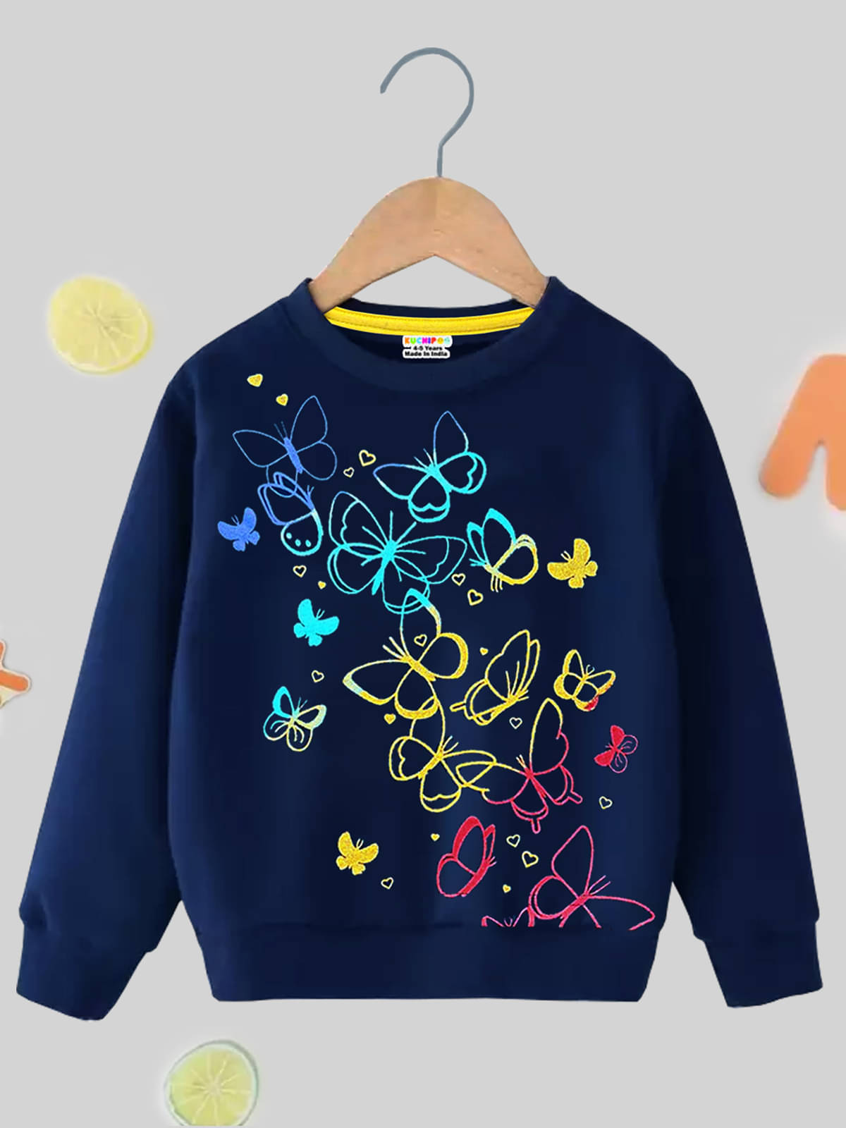     			Kuchipoo Pack of 1 Girls Fleece Sweatshirt ( Navy Blue )