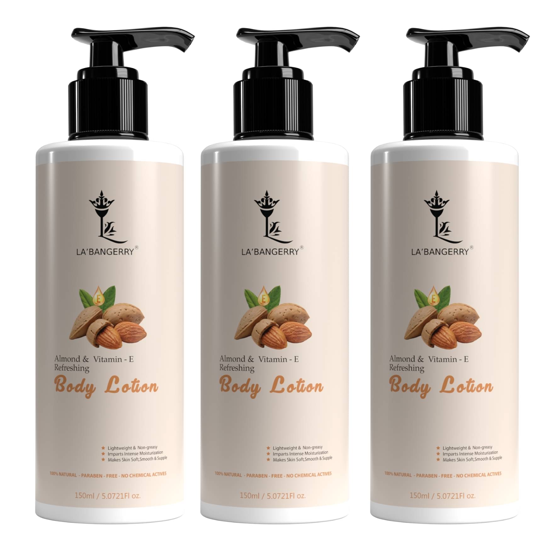     			La'bangerry Moisturizing Lotion For Dry Skin 450 ml ( Pack of 3 )