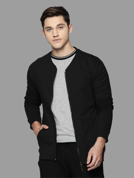 Leotude Fleece Men's Casual Jacket - Black ( Pack of 1 ) - Jackets & Coats | Buy online on ZillyBuy