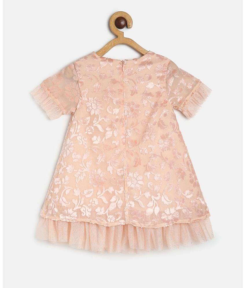 MINI KLUB Pack of 1 Baby Girls Cotton Dress ( Beige )